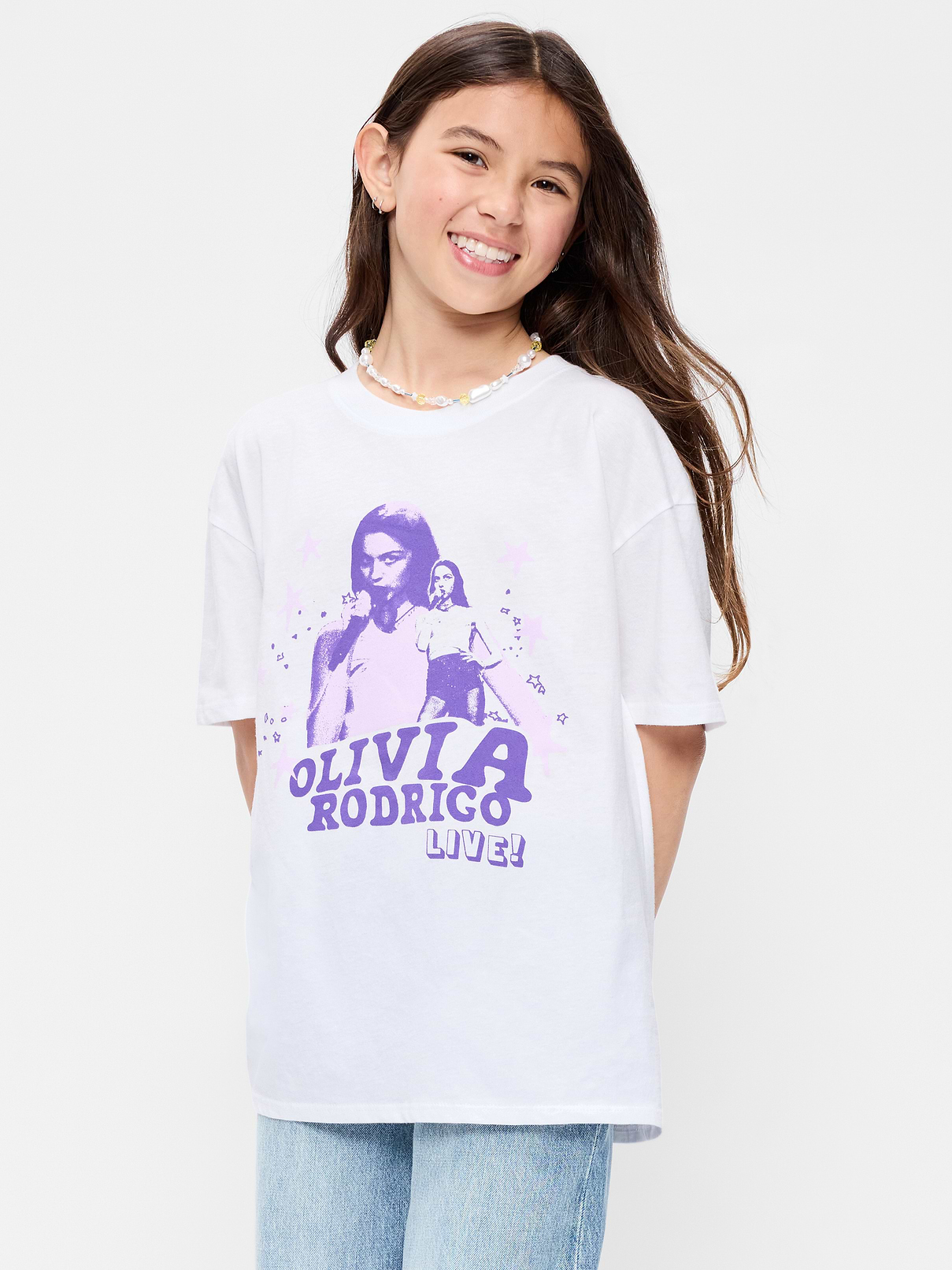 Image number 1 showing, Olivia Rodrigo™ Oversized Graphic T-Shirt for Girls
