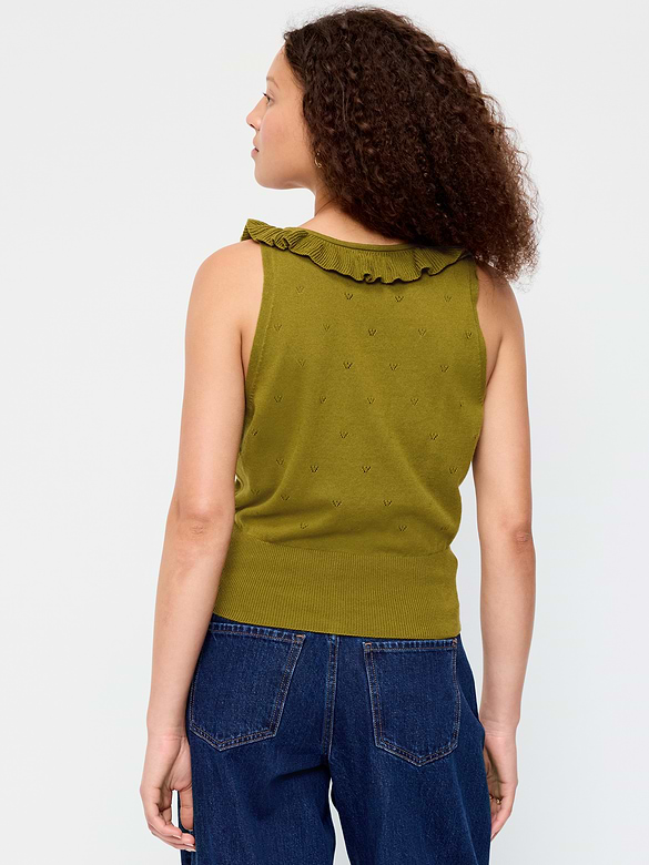 SoSoft Cotton Tie-Front Pointelle Tank Top