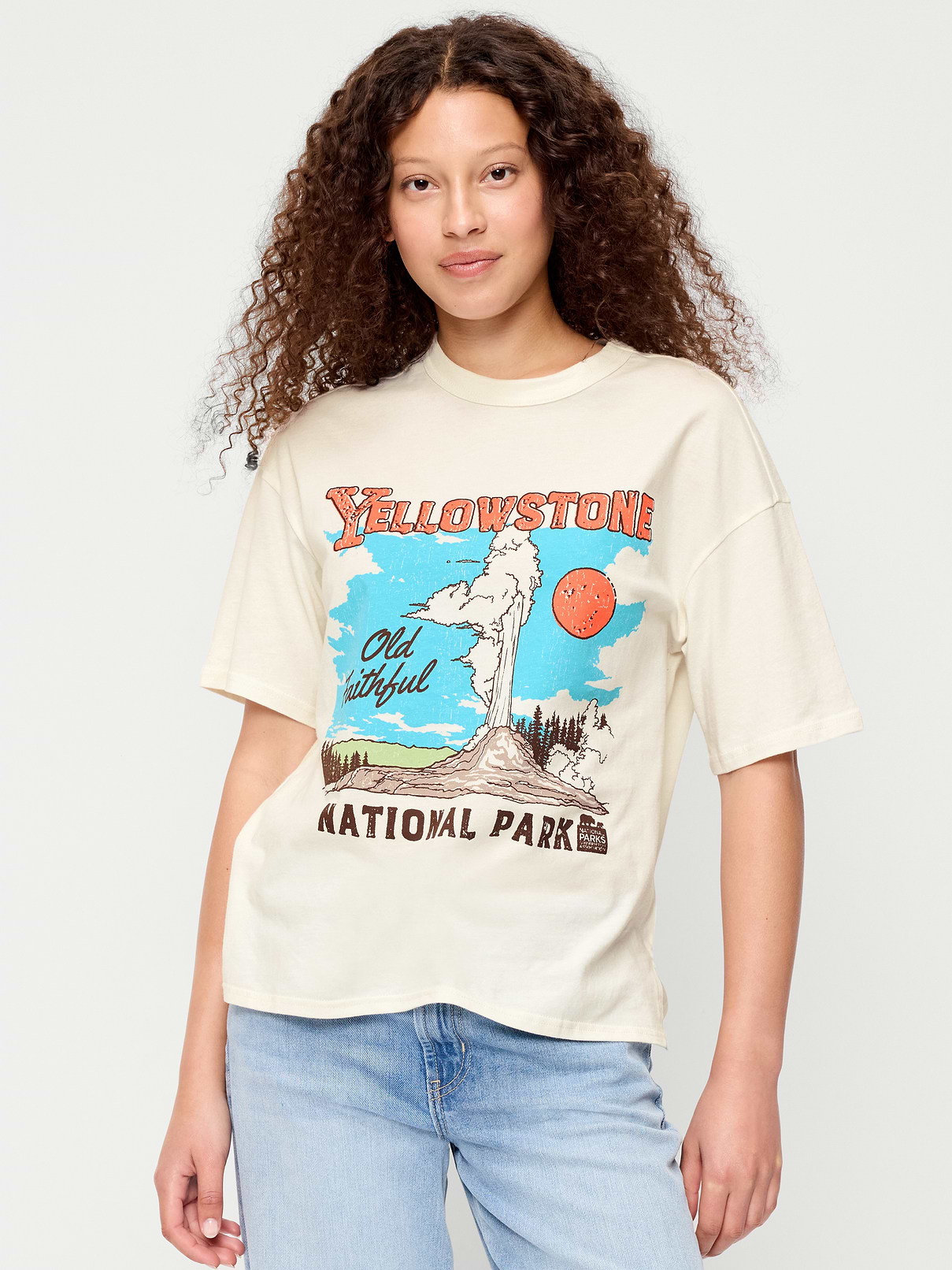 Yellowstone National Park Crew-Neck Oversized T-Shirt