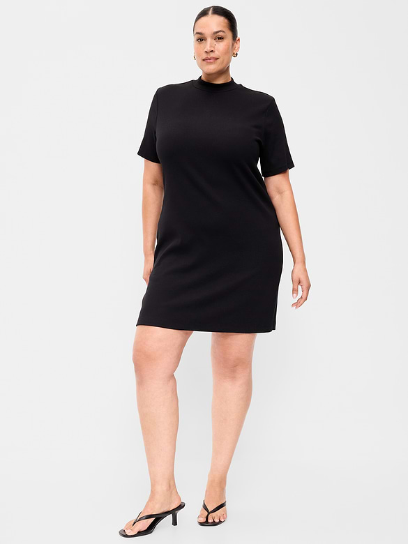 Snug Mock-Neck Bodycon Mini Dress