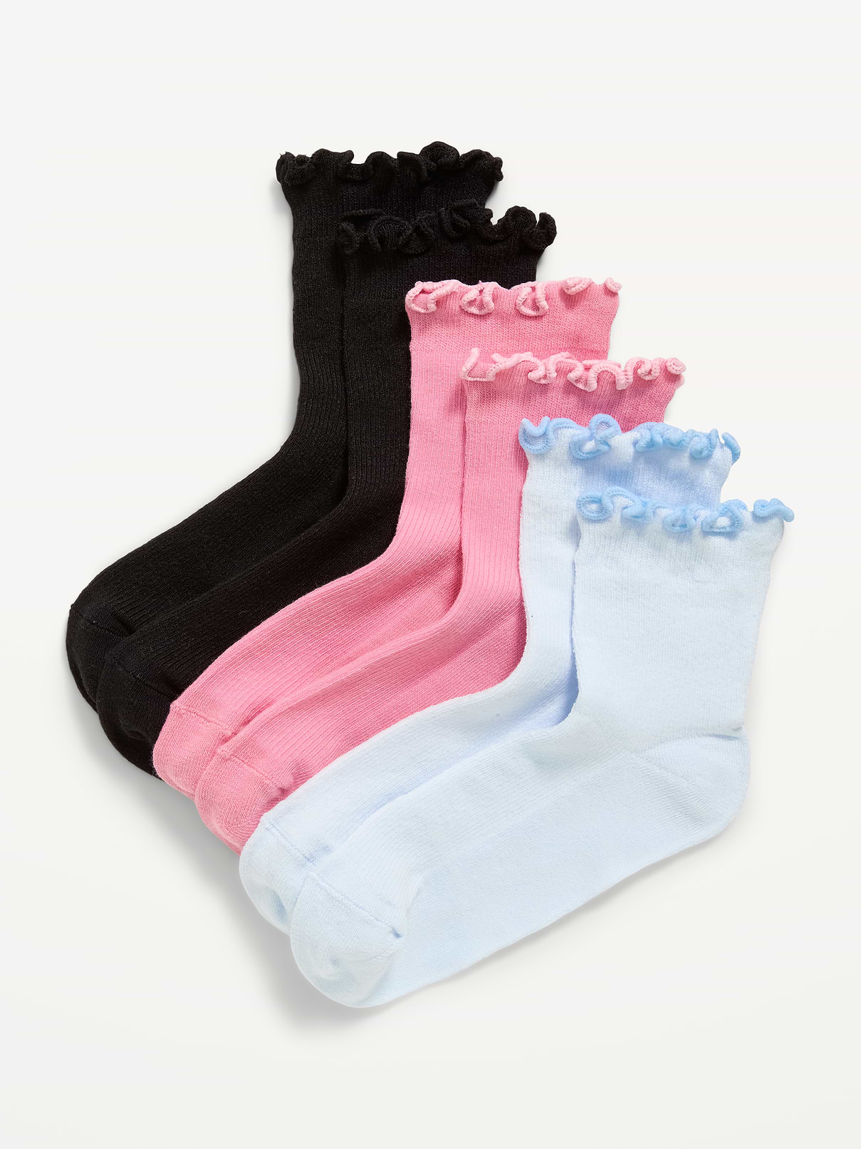 L'image numéro 1 présente [HOLD:] Chaussettes courtes à volants pour fille (3 paires)