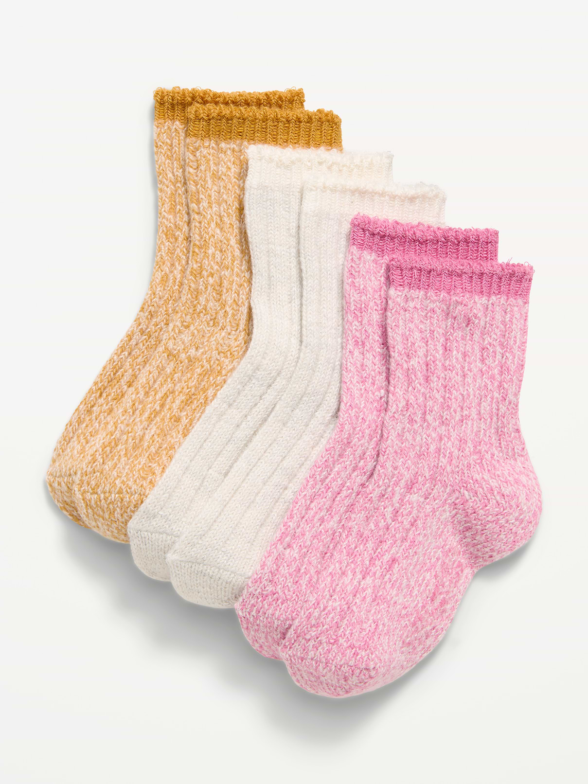 Image number 1 showing, Marled Crew Socks 3-Pack for Toddler & Baby