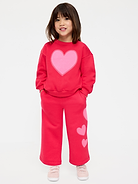 L'image numéro 1 présente Pantalon jambe large en coton ouaté à imprimé pour toute-petite