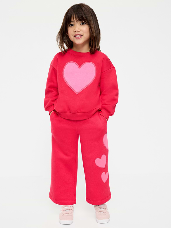Wide-Leg Graphic Sweatpants for Toddler Girls