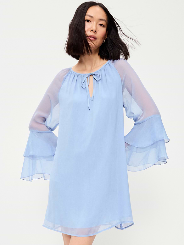 Bell-Sleeve Boho Mini Dress