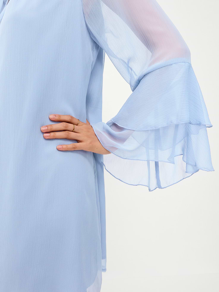 Image number 6 showing, Bell-Sleeve Boho Mini Dress