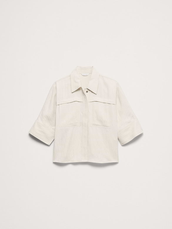 Drapey Twill Shirt Jacket