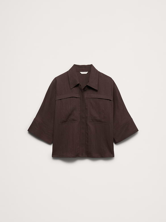 Drapey Twill Shirt Jacket