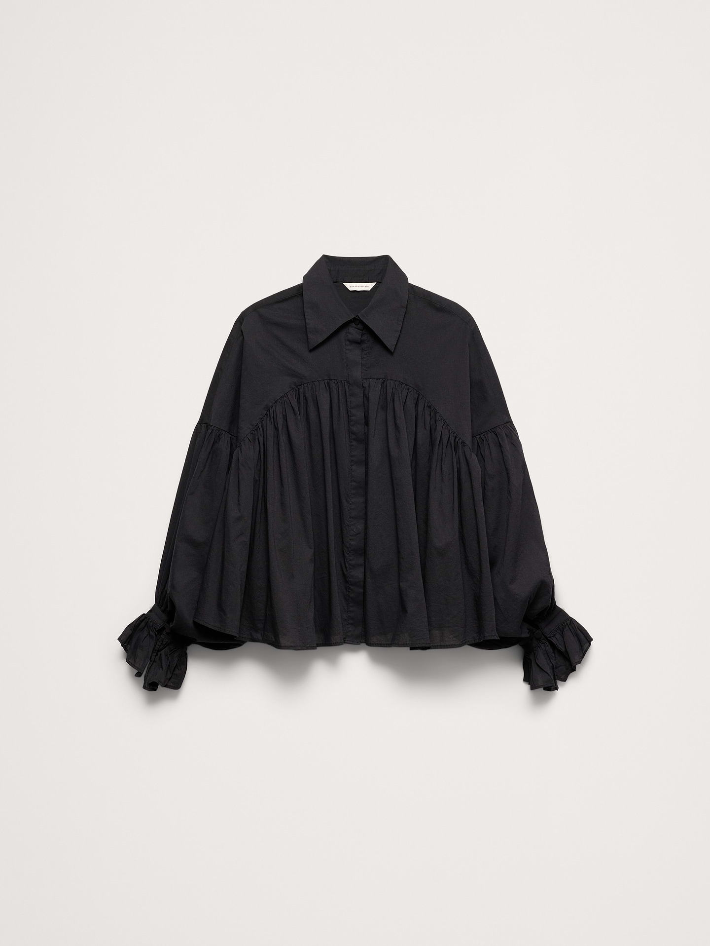 Image number 4 showing, Cotton Balloon-Sleeve Shirt