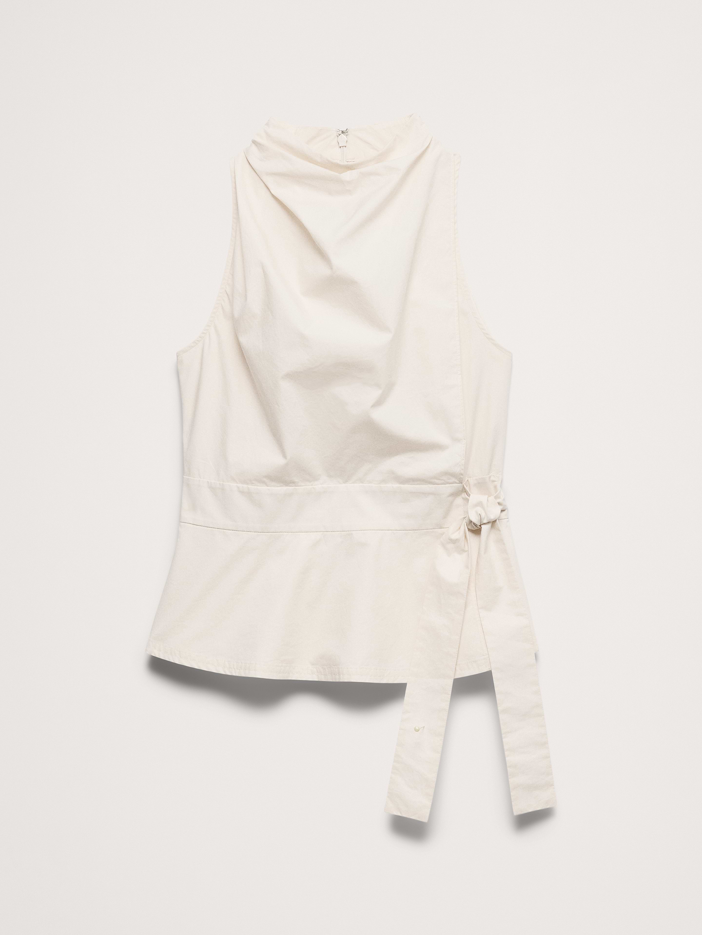 L'image numéro 4 présente Camisole à col cagoule en popeline de coton