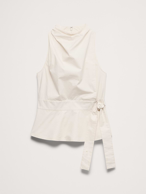 Camisole à col cagoule en popeline de coton