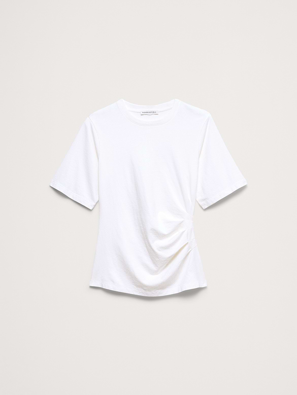 Vintage Cotton Ruched-Side T-Shirt