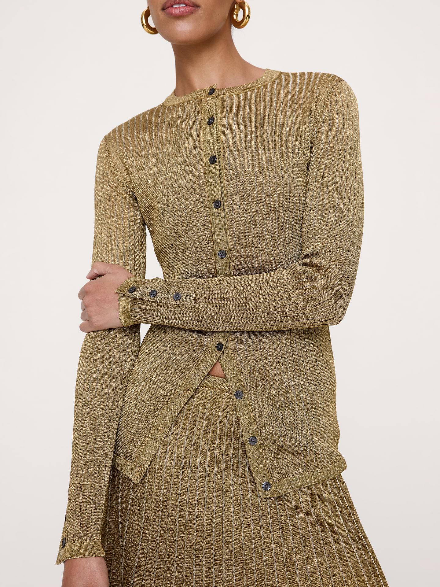 Image 5 de 7, Cardigan en tricot métallisé