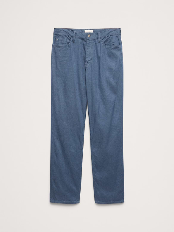Straight Linen-Cotton Traveler Pant