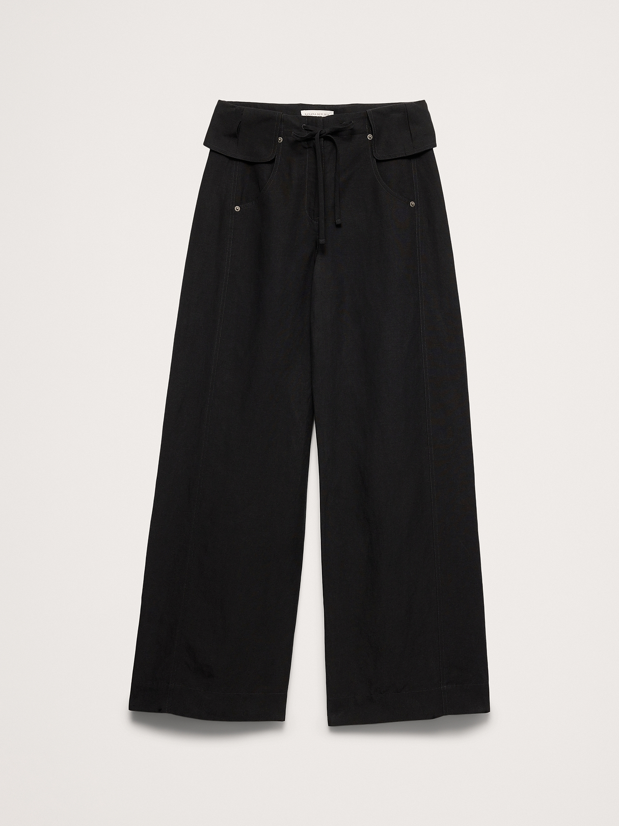 Wide-Leg TENCEL™-Linen Pant with Foldover Waistband | Banana Republic