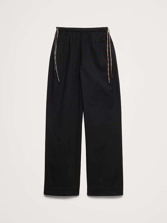 Cotton Pull-On Side-Tie Pant