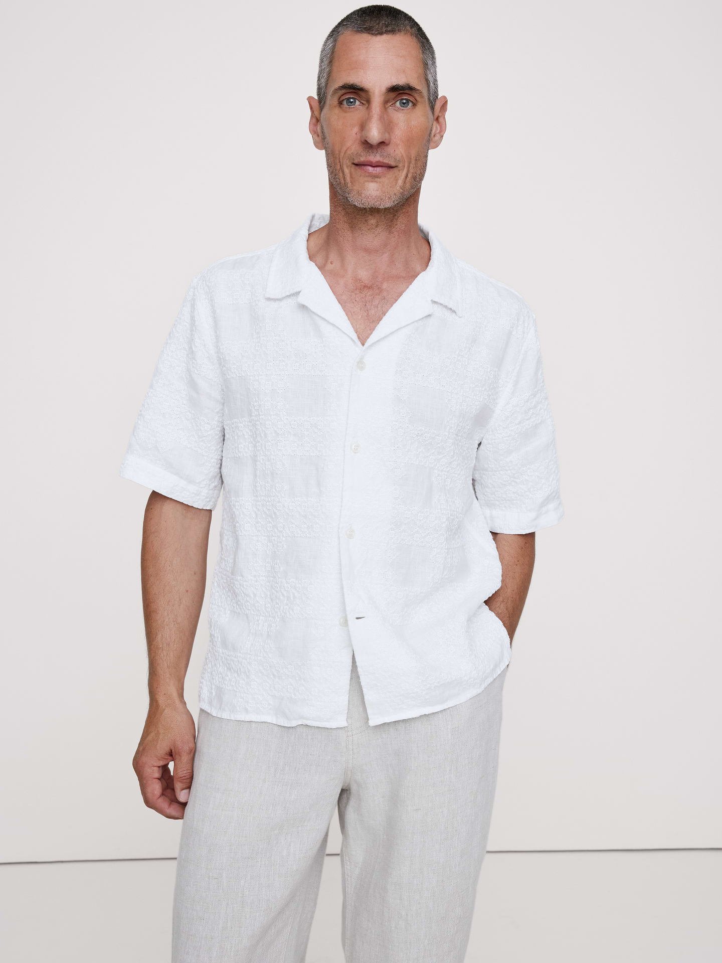 Image number 1 showing, Relaxed-Fit Embroidered Linen Resort Shirt