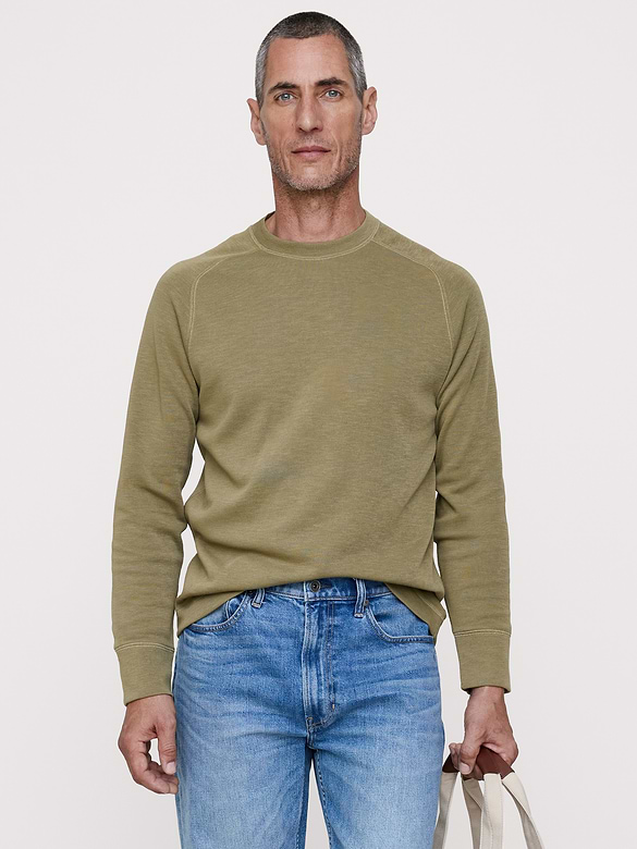 T-shirt ras du cou en tricot de fil flammé double