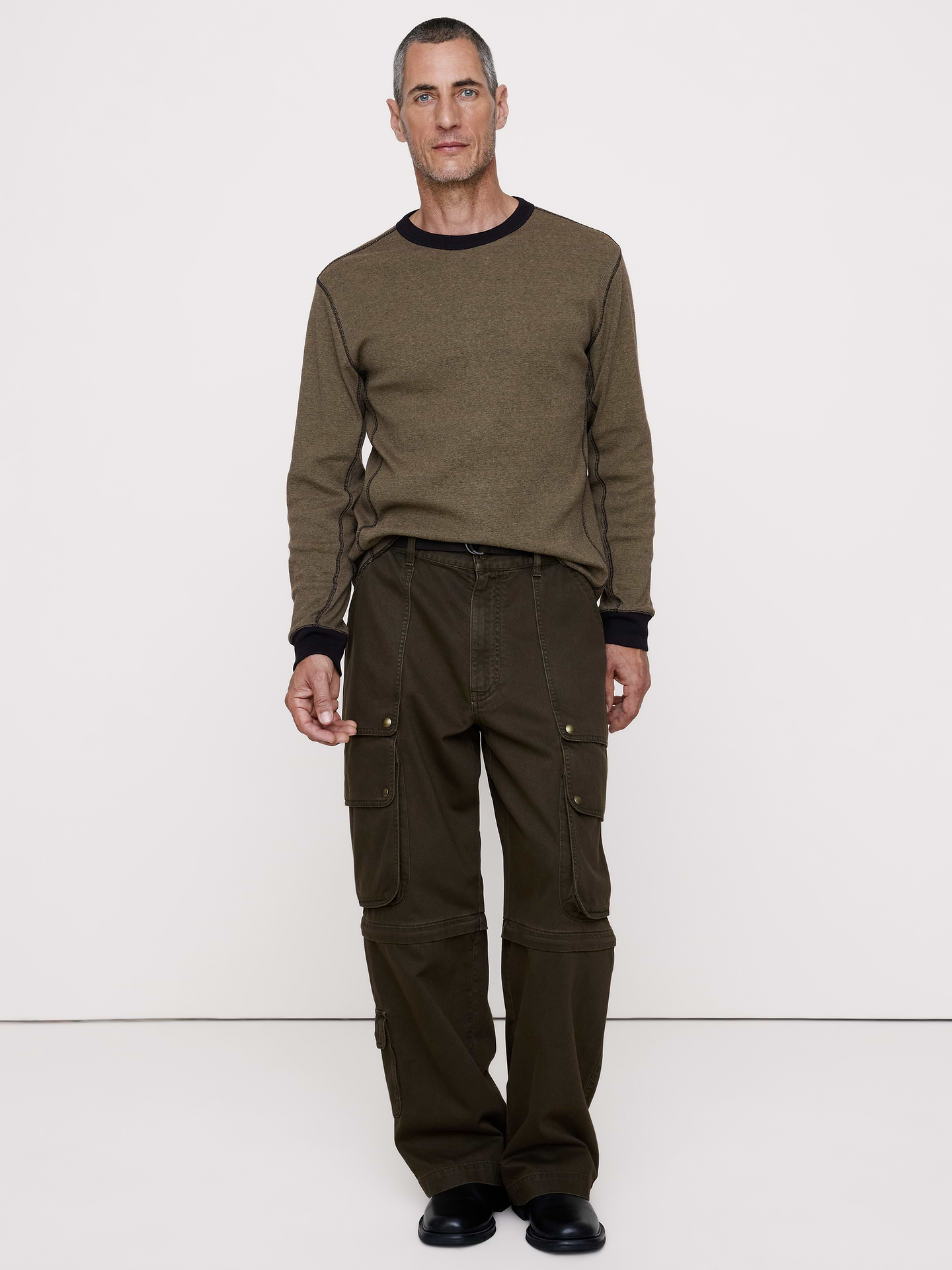 Image number 1 showing, Ribbed Cotton Long-Sleeve T-Shirt