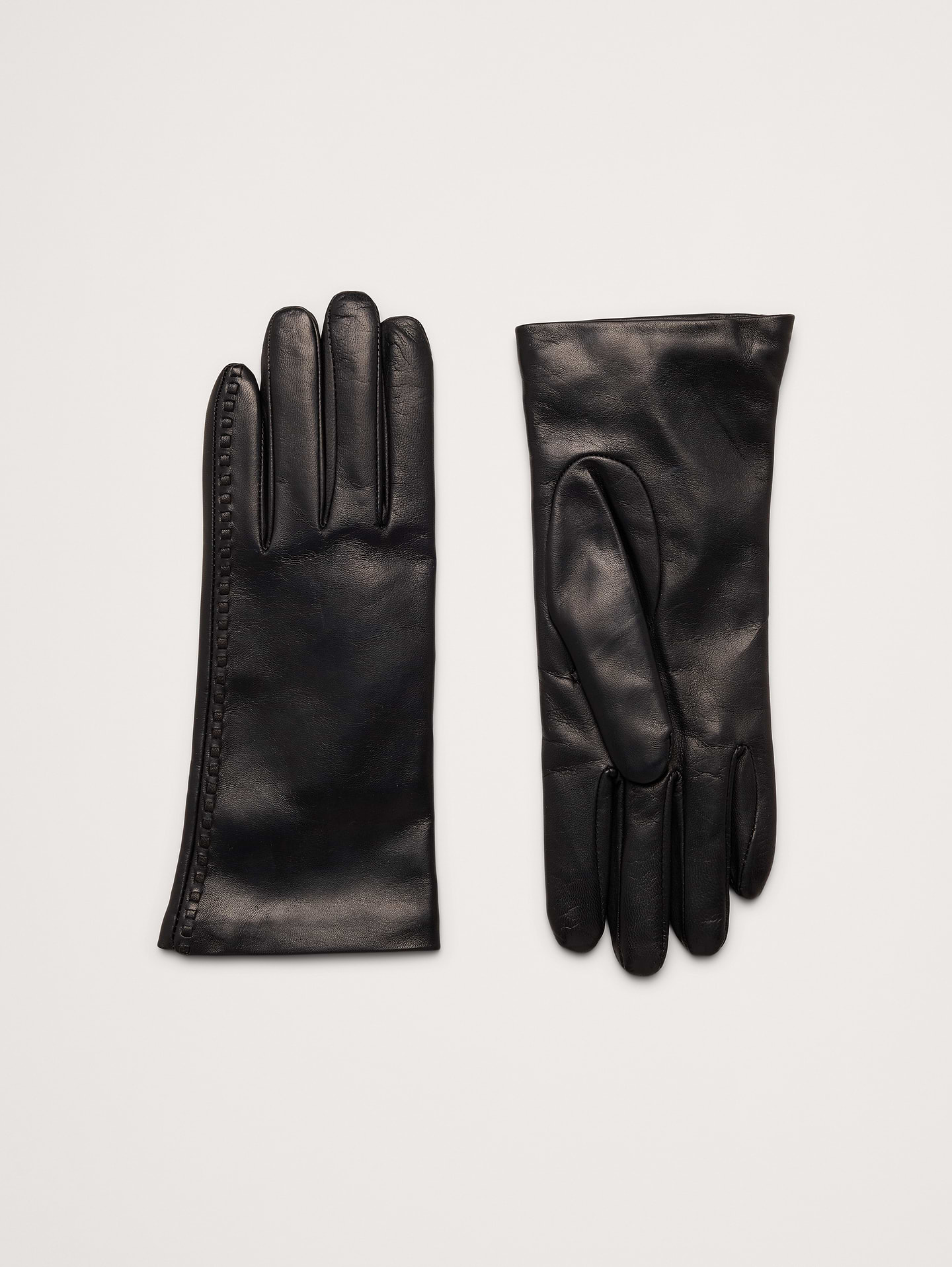 Image number 1 showing, Italian Leather Cashmere-Lined Gloves