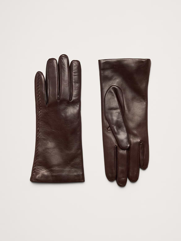 Gants en cuir italien doublés de cachemire
