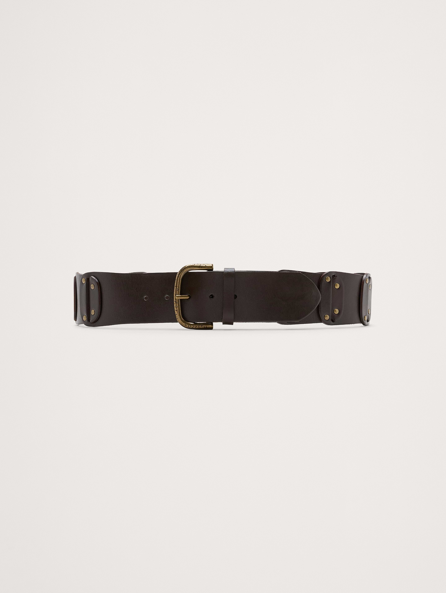 Image number 1 showing, Leather Studded Belt
