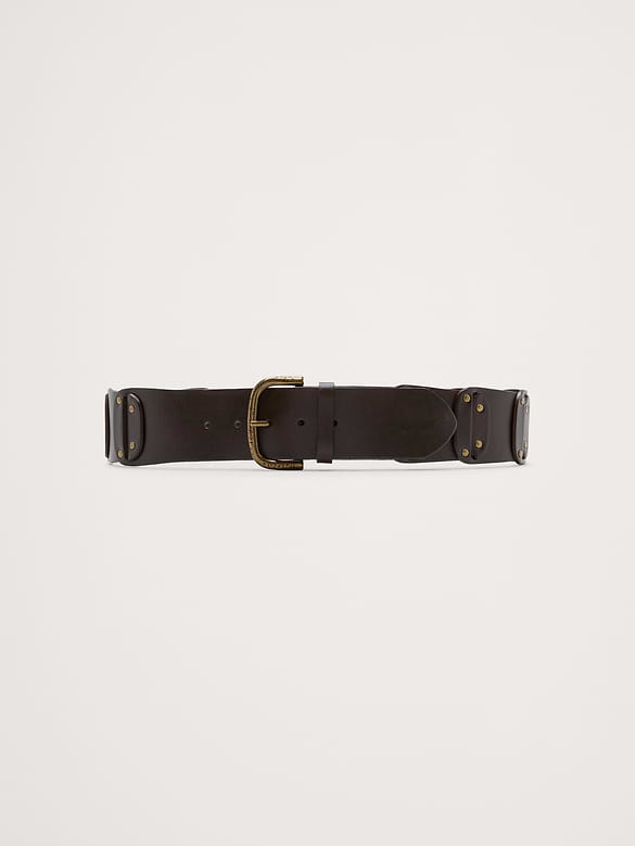 Ceinture cloutée en cuir