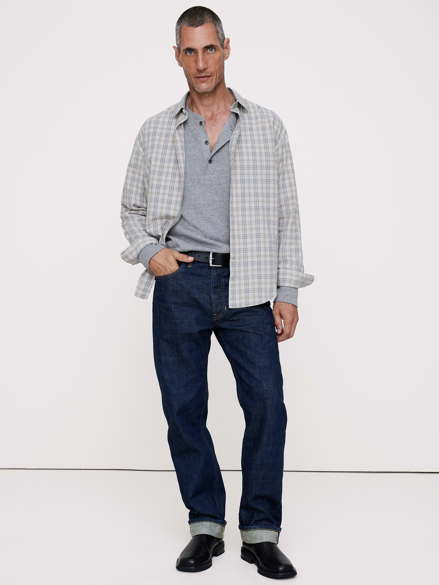 Image number 3 showing, Slub Double-Knit Henley T-Shirt