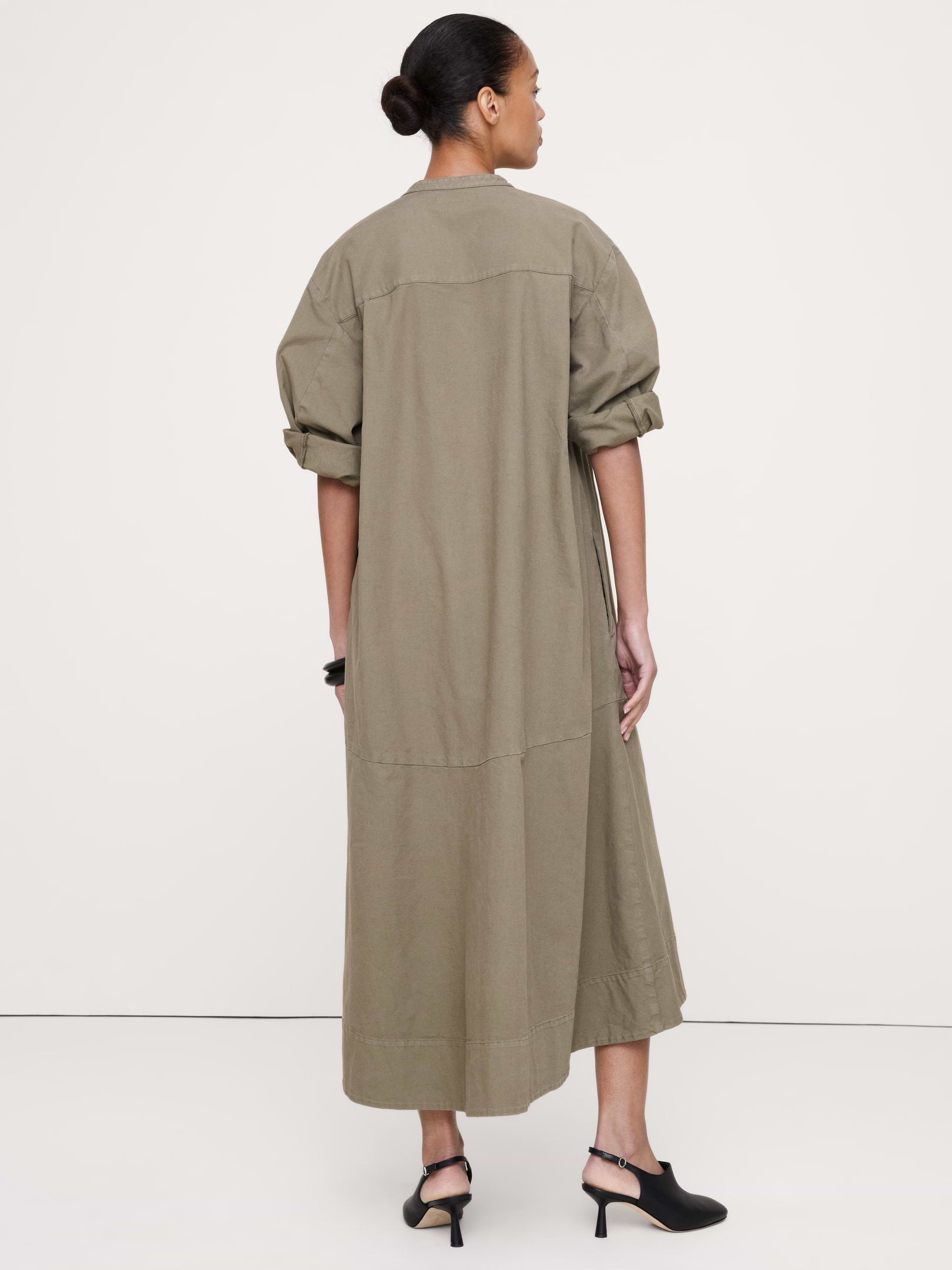Image number 3 showing, Cotton Canvas Popover Maxi Dress