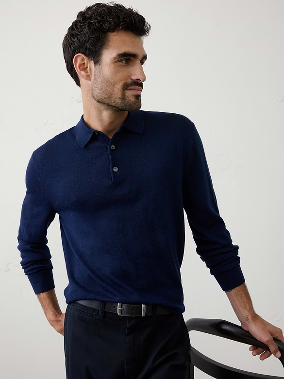 Merino Wool Polo Sweater