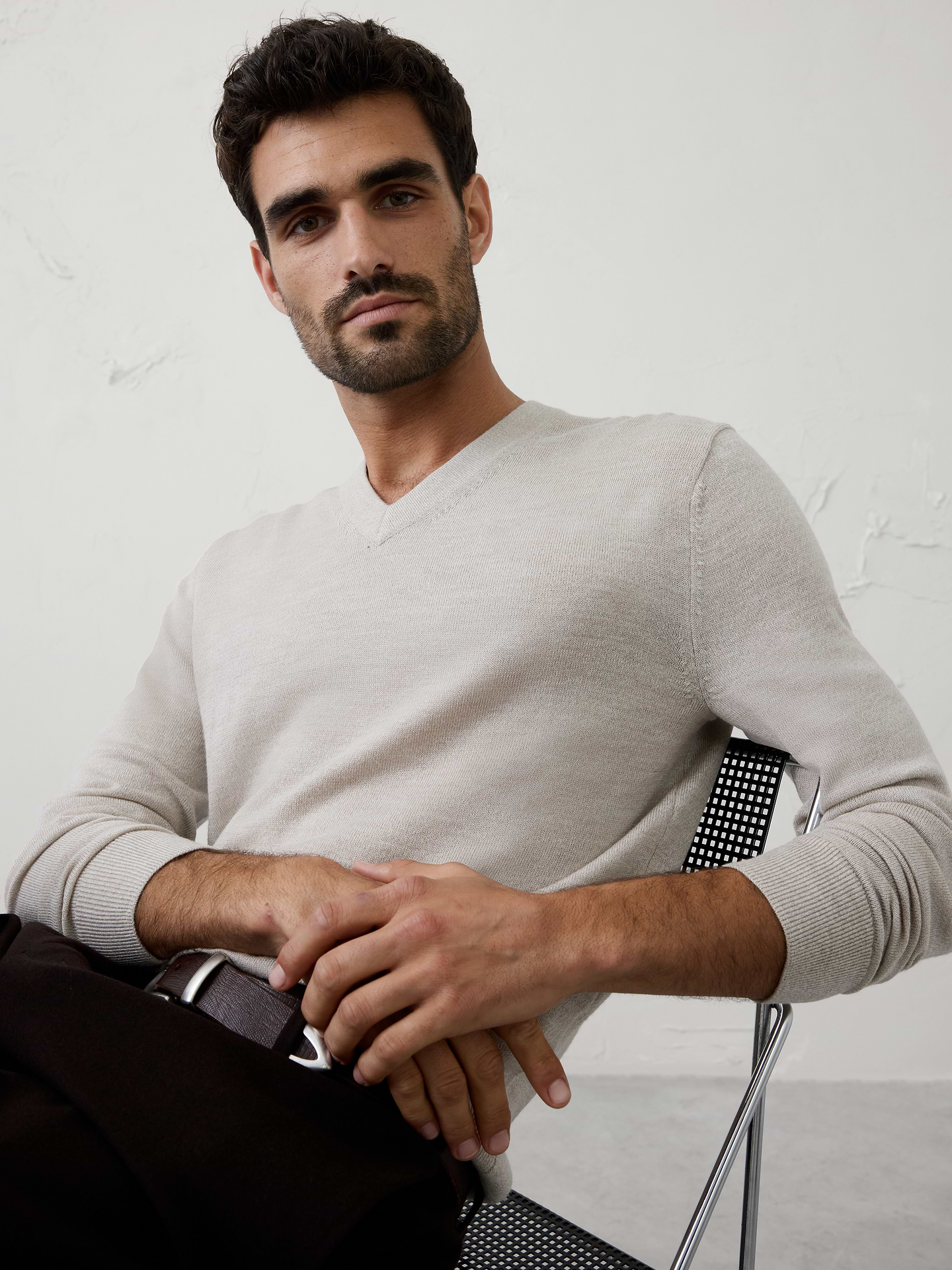 Image number 3 showing, Merino Wool V-Neck Sweater
