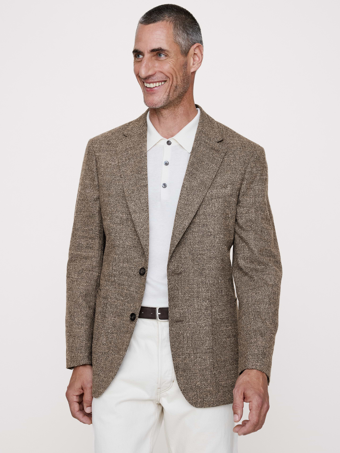 Image number 1 showing, Slim Flannel Pleated Suit Jacket