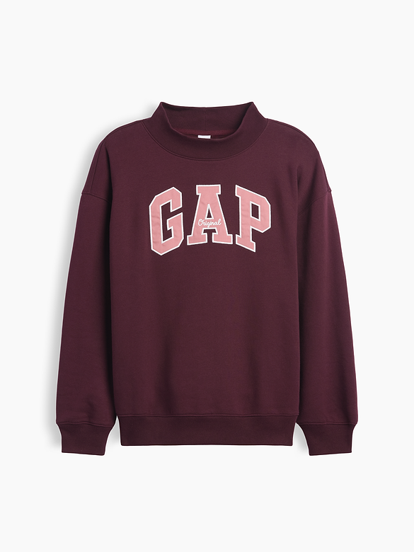 Oversized Gap Logo Mockneck Tunic Sweatshirt