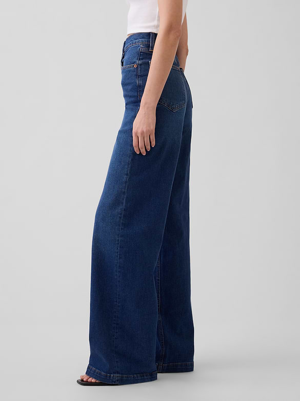 High Rise Stride Wide-Leg Jeans
