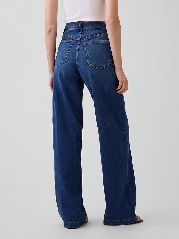 High Rise Stride Wide-Leg Jeans