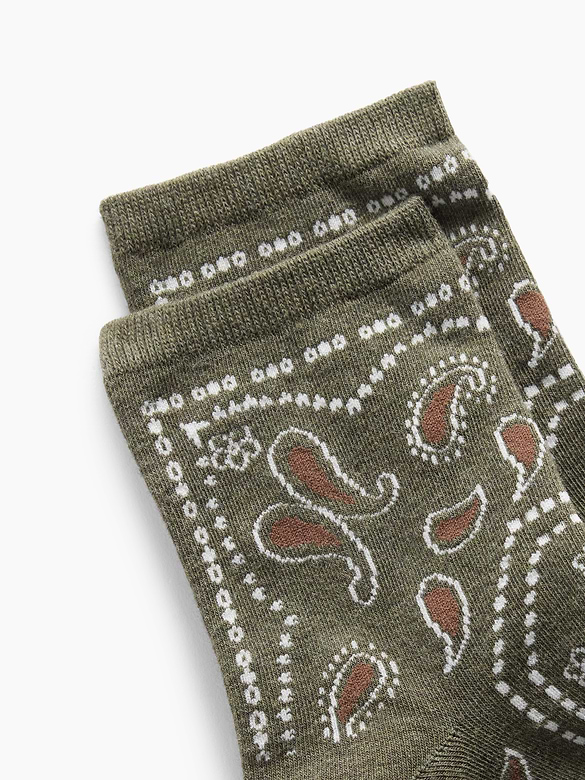 Paisley Half Crew Socks