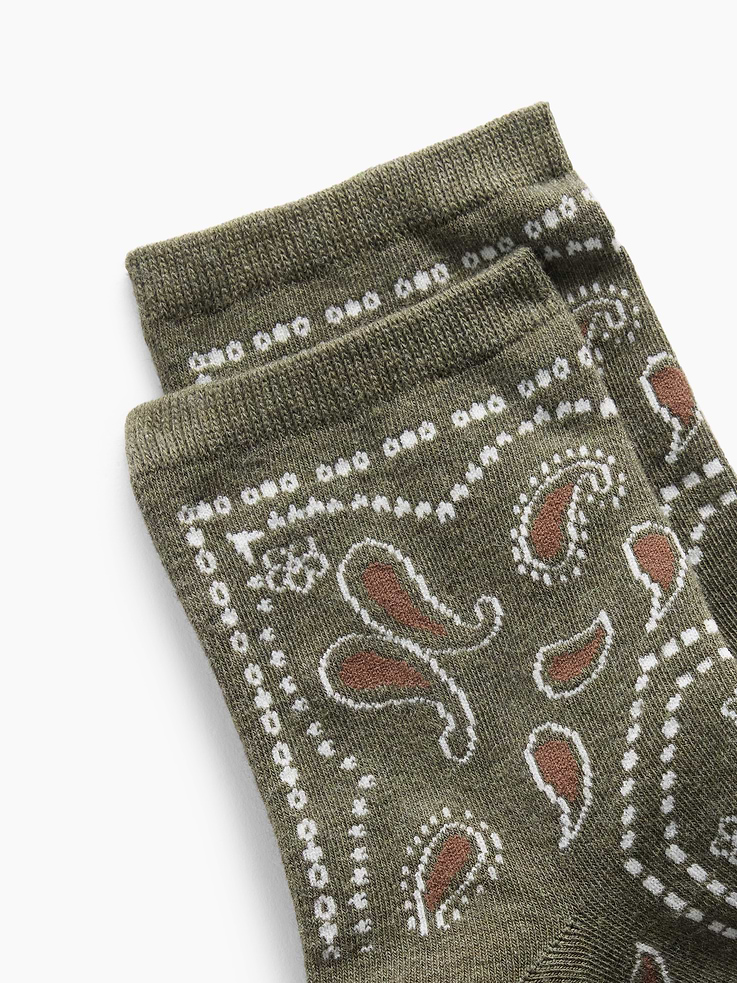 Image number 2 showing, Paisley Half Crew Socks