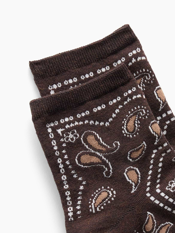 Paisley Half Crew Socks