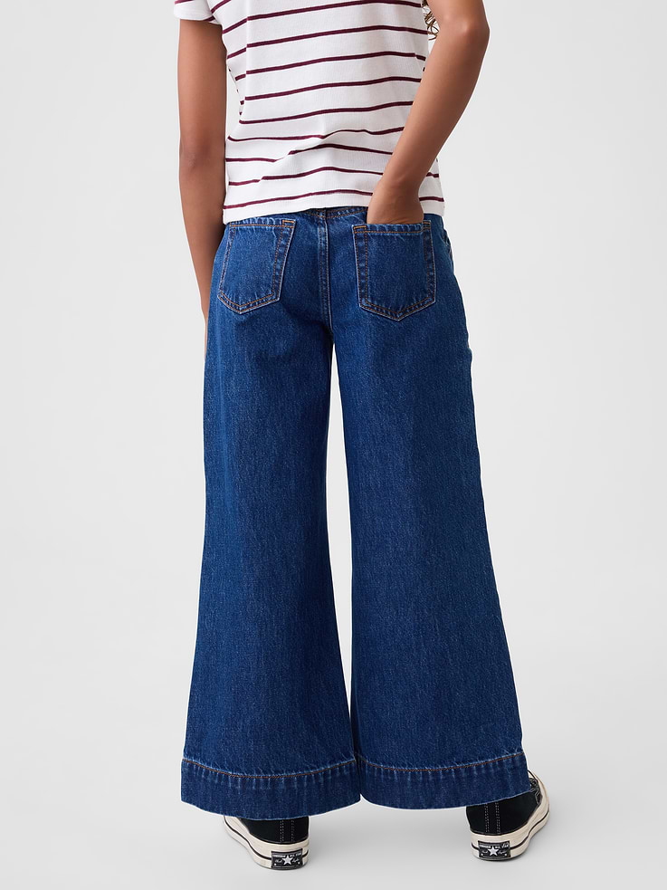 Image number 4 showing, Kids High Rise Stride Wide-Leg Ankle Jeans