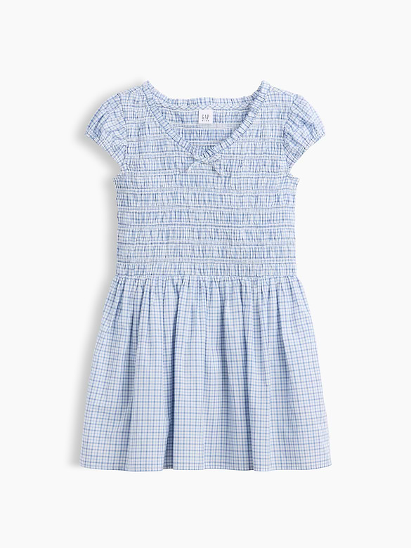 Kids Smocked Print Dress