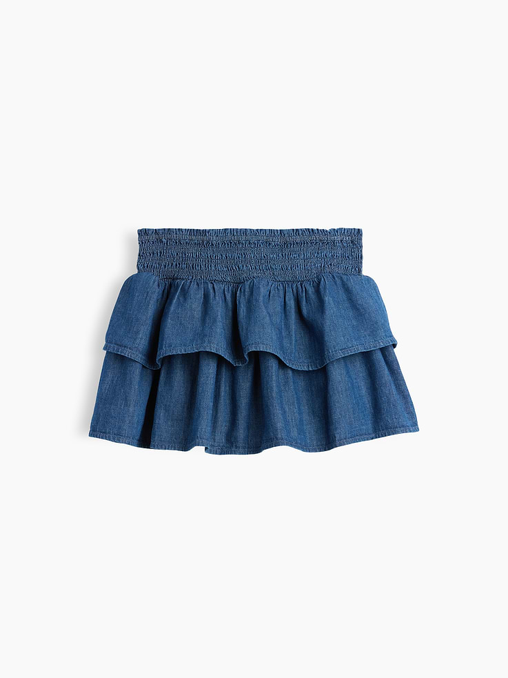 Image number 2 showing, Kids Denim Smocked Mini Skort