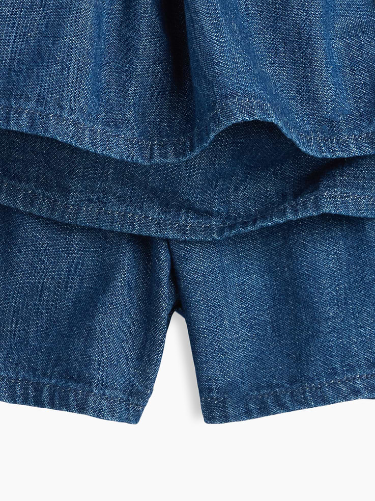 Image number 3 showing, Kids Denim Smocked Mini Skort