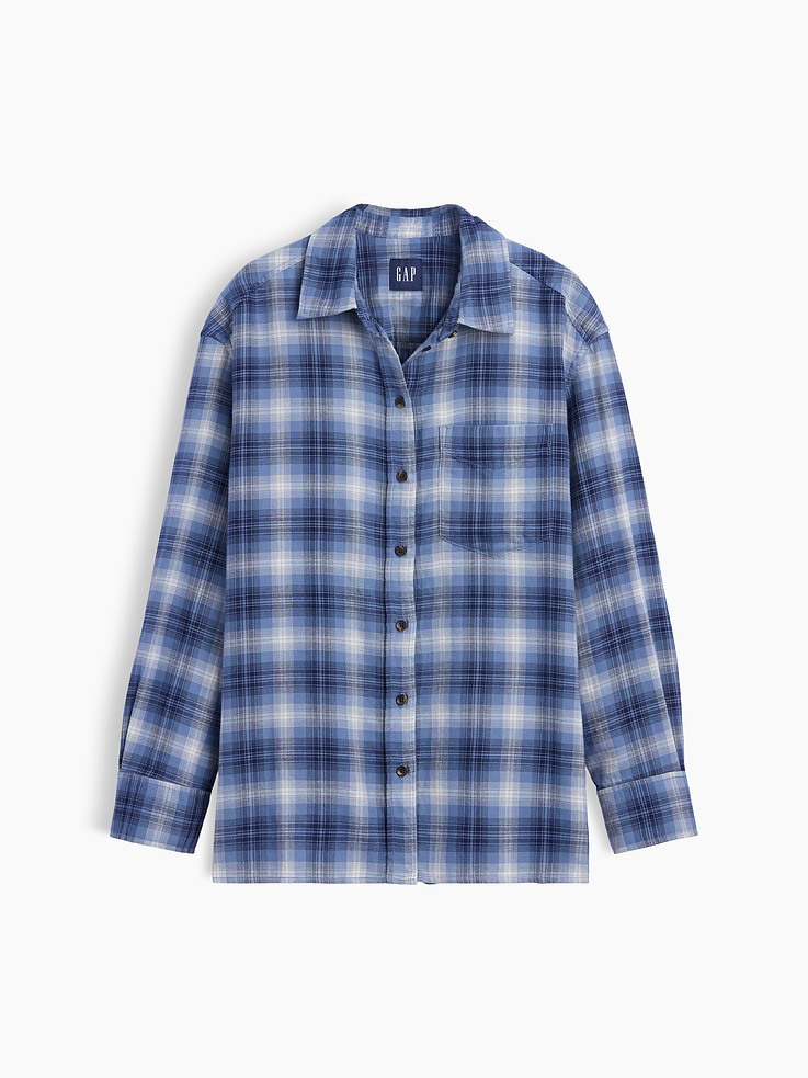 L'image numéro 5 présente Chemise surdimensionnée à ourlet droit en flanelle