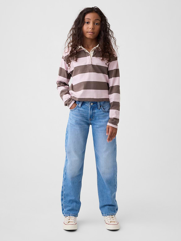 Kids Mid Rise Straight Taper Jeans