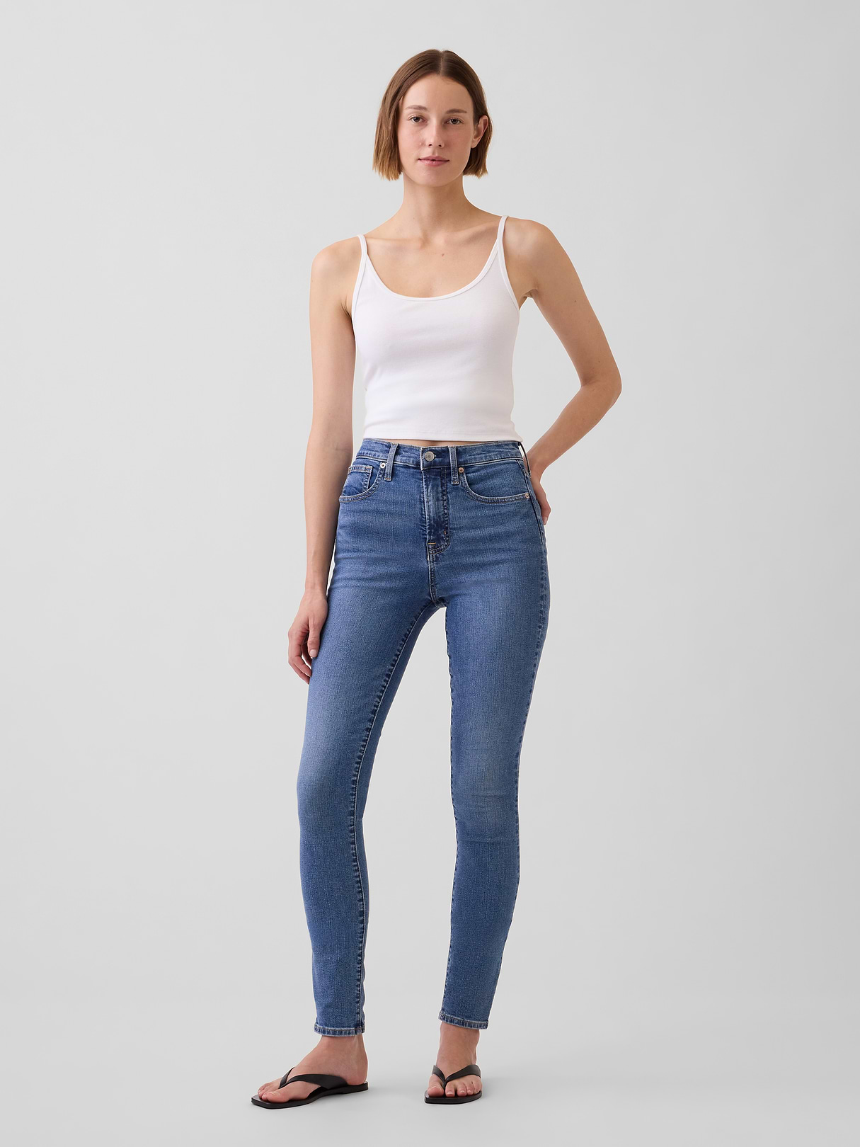 High Rise True Skinny Jeans - Medium indigo by Gap