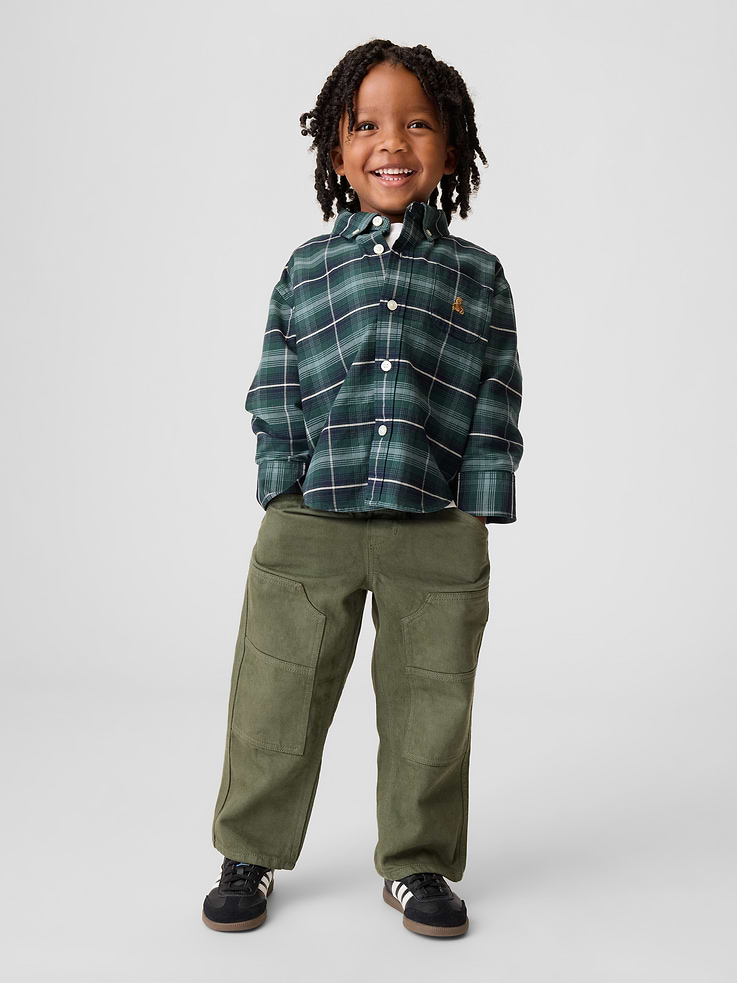 Image number 1 showing, Baby & Toddler Pull-On Baggy Carpenter Jeans