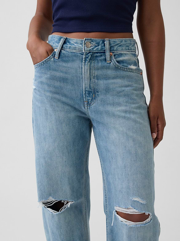 Curvy High Rise Barrel Jeans