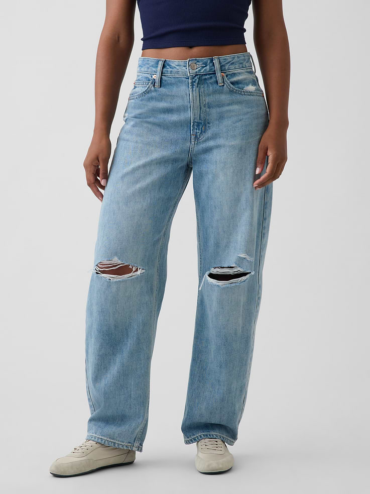 Image number 2 showing, Curvy High Rise Barrel Jeans