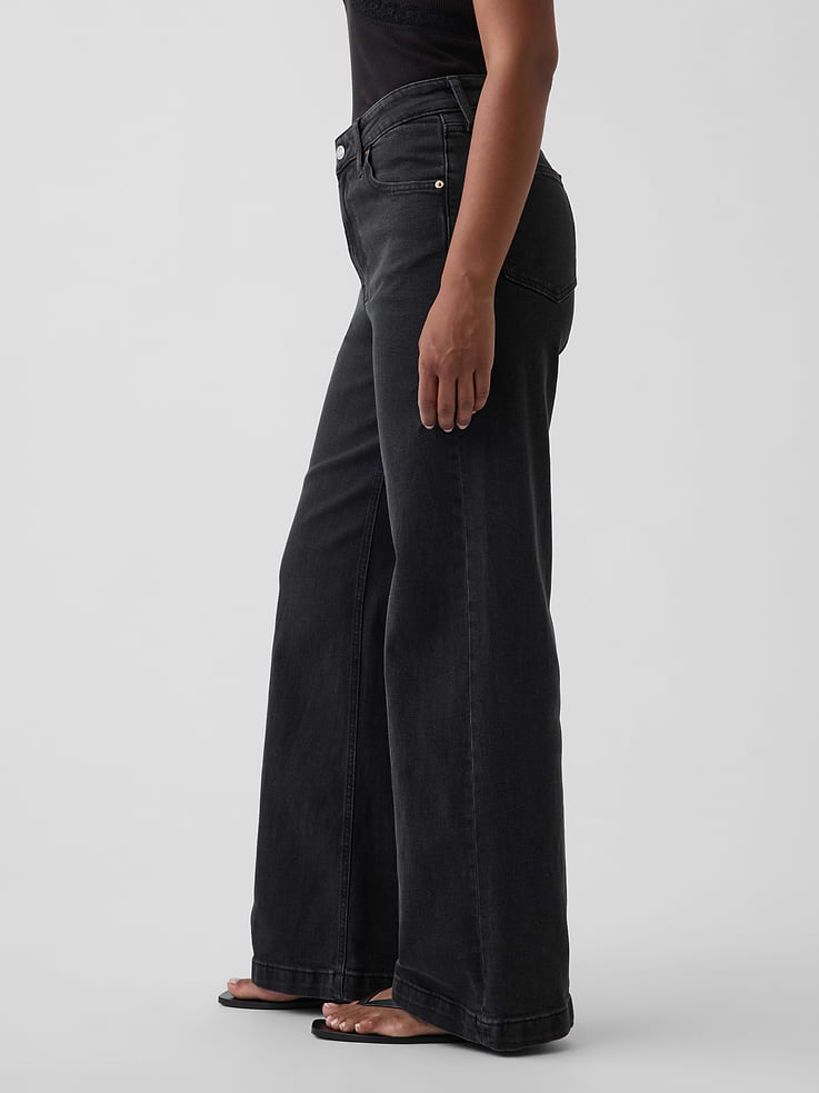 Image number 3 showing, Curvy High Rise Stride Wide-Leg Jeans