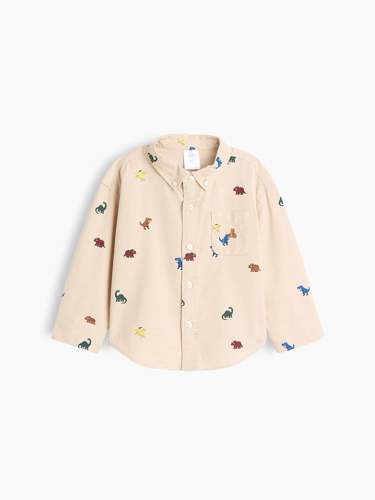 Image number 2 showing, Baby & Toddler Print Oxford Big Shirt